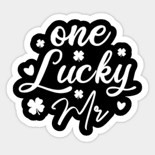 One Lucky Mr Funny St Patricks Day Couples Matching Sticker